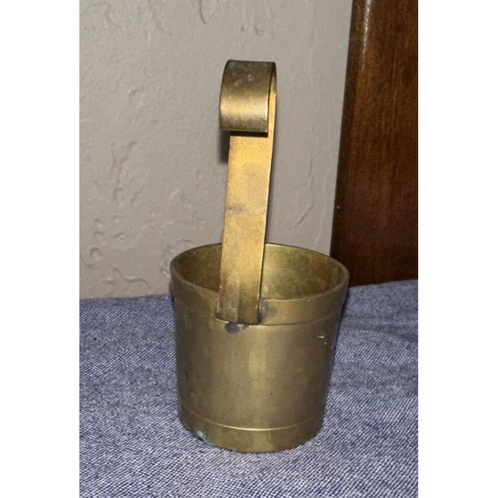 Antique French set of Brass Measuring Cups set of 6- From 1/2L to 1cl